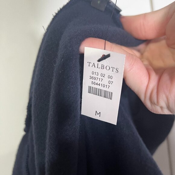 Talbots Fleece Mockneck Sweater Navy Blue Size Medium Cozy Warm NWT - Picture 10 of 10